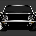 Sleek Black Classic Sports Car With Round Headlights Chrome Accents And Shiny Finish