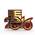 3D Text Design Featuring 2016 And Spring Character In Red And Gold