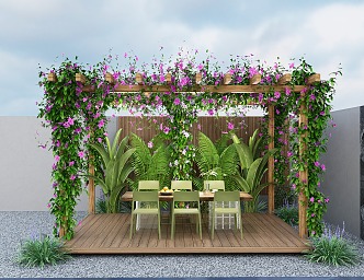 modern vine climbing rose green plant wall flower stand plant vertical greening 3d model