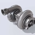 High Performance Industrial Turbocharger Precision Metal Structure For Mechanical Engine Systems 3d model