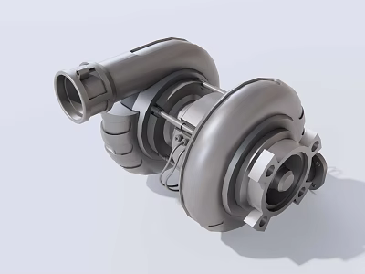 High Performance Industrial Turbocharger Precision Metal Structure For Mechanical Engine Systems 3d model