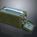 Military Weapon Accessory With Green Casing Portable Handle Heat Sink And Open Small Compartment