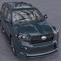 Dark Blue SUV With Roof Rack And Sunroof