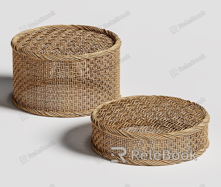 Rattan Low Stool Futon Rattan Stool model