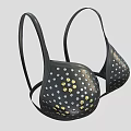 Black Bra With Polka Dot Pattern Featuring Gold And Yellow Dots Modern Design 3d model