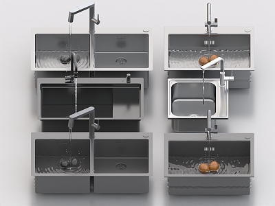 Sink stainless steel sink 3d model