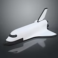 White and Black Space Shuttle Model With Sleek Design On Dark Reflective Surface 3d model