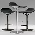 Modern Bar Stools With Black And White Design Metal Frames And Comfortable Seating 3d model