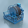 Industrial Blue Cable Reel With Motor Driven Mechanism And Stable Stand Structure