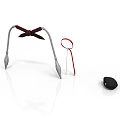 Decorative Scene Components With Metal Stand Bow Red Loop And Black Object