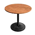 Round Wooden Dining Table with Black Metal Pedestal Featuring Radiant Patterns Modern Home Dining Design