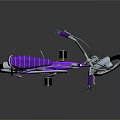 Vintage Purple Bicycle With Chromed Frame Purple Seat And Handlebar Tassels