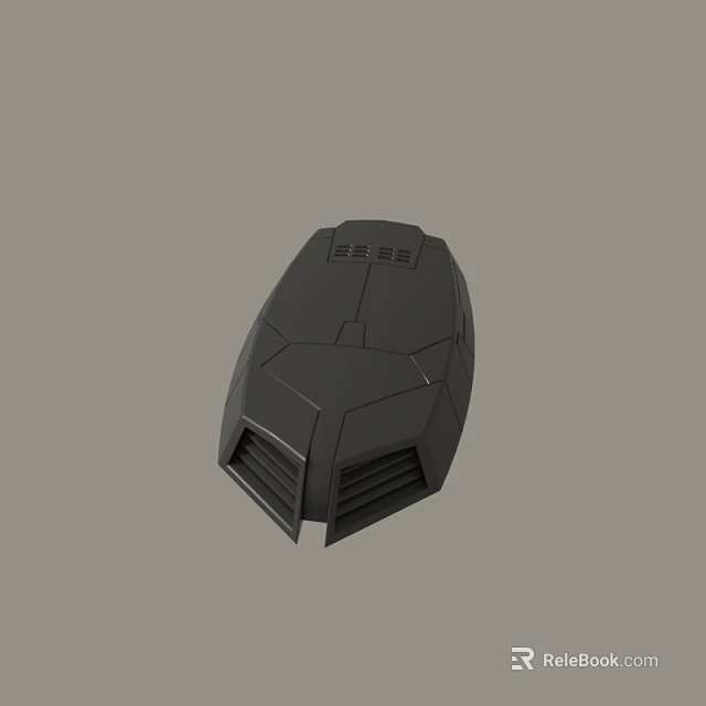 Black Geometric Electronic Device With Ventilation Grilles And Top Control Panels 3d model 