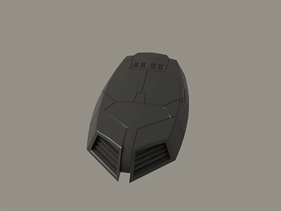 Black Geometric Electronic Device With Ventilation Grilles And Top Control Panels 3d model