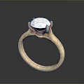 Rose Gold Ring Featuring Blue Gemstone With Elegant Design And Reflection 3d model