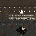 Modern Bar Interior Design With Pendant Lights Counter And Wine Racks
