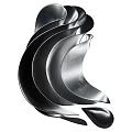 Modern Curved Wall Decor With White Black Brown Wave Shaped Design For Home Interior