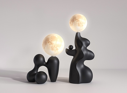 lunar table lamp 3d model