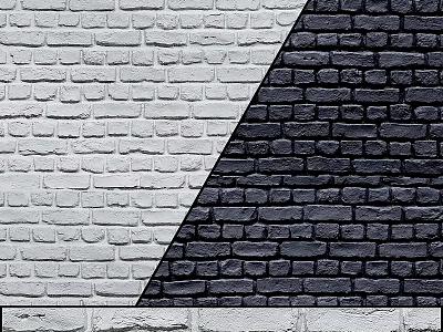 Black And White Brick Wall Design With Geometric Pattern And Contrasting Tones 3d model