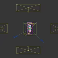 Neon Lit Vehicle Display Platform With Warning Signs And Reflective Surface