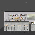 Modern Bar Area Minimalist Bar 3d model