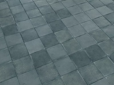 Gray Square Paving Tiles Neatly Arranged On Indoor Floor Surface 3d model