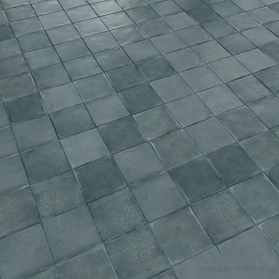 Gray Square Paving Tiles Neatly Arranged On Indoor Floor Surface 3d model