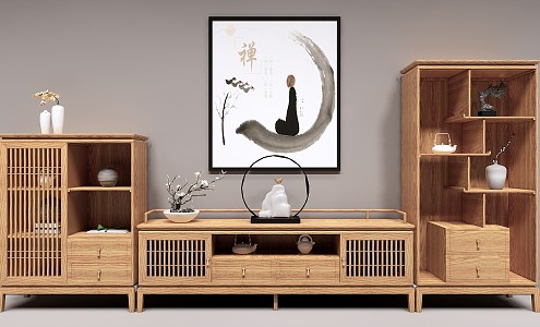 New Chinese TV Cabinet Combination 3d model