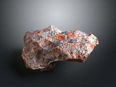 Natural Red And Gray Spotted Stone Combined With Wood For Rustic Home Decor 3d model