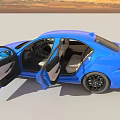 Blue Lexus Car 3D Model With Exterior Interior And Various Views 3d model
