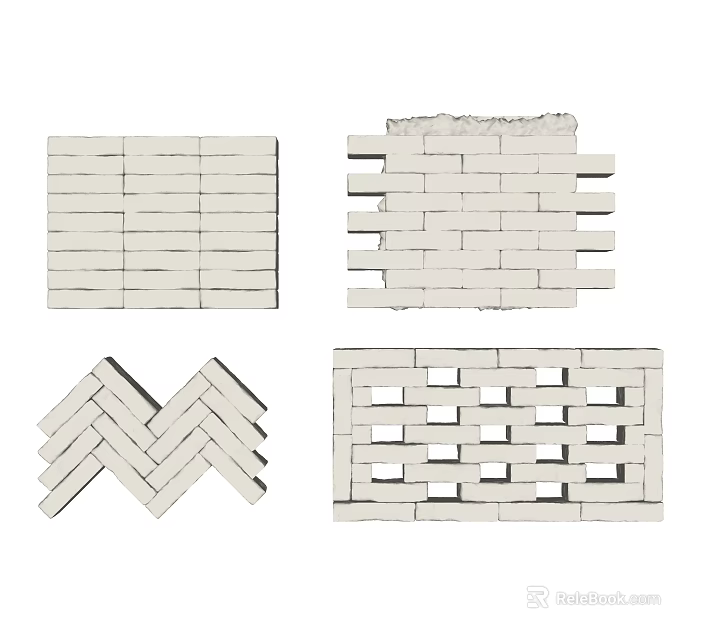 Different Styles Of Building Components For Construction 3d model 