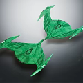 Green Symmetrical Multi Bladed Decorative Object With Modern Artistic Design