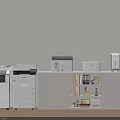 Functional Modern Office Space With Various Office Appliances And Storage Cabinets