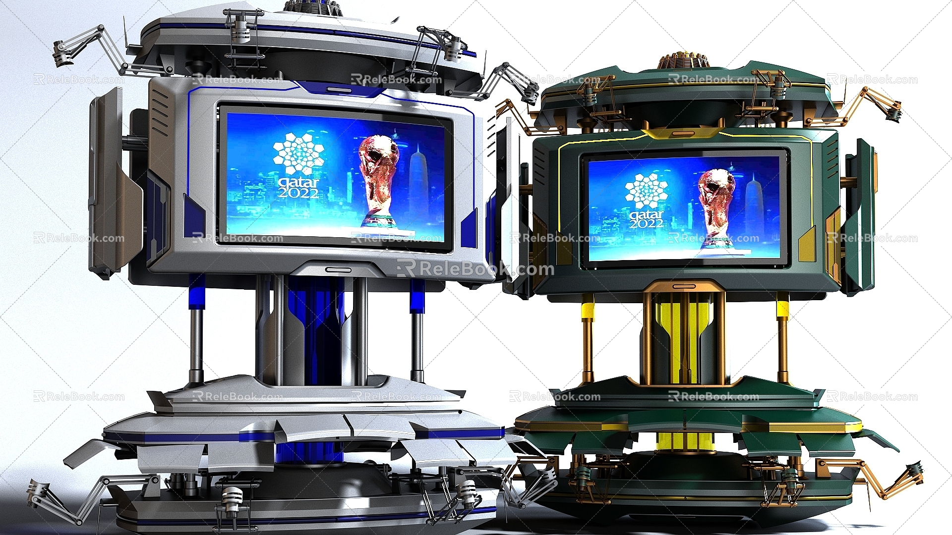 Sci-fi style display screen 3d model