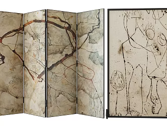 Middle Ancient Screen 3d model