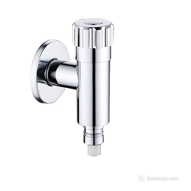 Sleek Silver Wall Mounted Water Faucet With Modern Metal Shiny Finish 3d model 