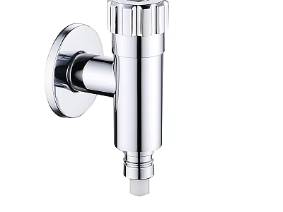 Sleek Silver Wall Mounted Water Faucet With Modern Metal Shiny Finish 3d model