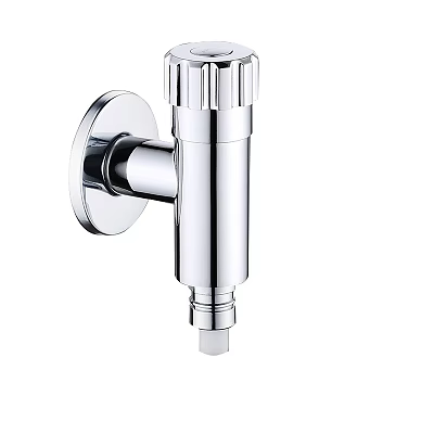 Sleek Silver Wall Mounted Water Faucet With Modern Metal Shiny Finish 3d model