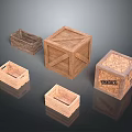 Wooden Crates In Various Sizes And Styles With Open Closed Designs And Fragile Label