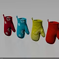 Colorful Oven Mitts with Snowflake Patterns and Quilted Design for Kitchen Use
