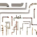 Various Types Of Metal Plumbing Pipes And Fittings For Construction Use