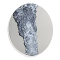 Abstract Layered Round Wall Decor with Blue Gray Texture and Light Gray Frame 3d model