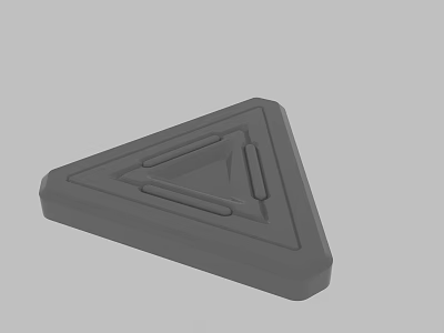 Gray Triangular Object with Intricate Geometric Lines and Modern 3D Design 3d model