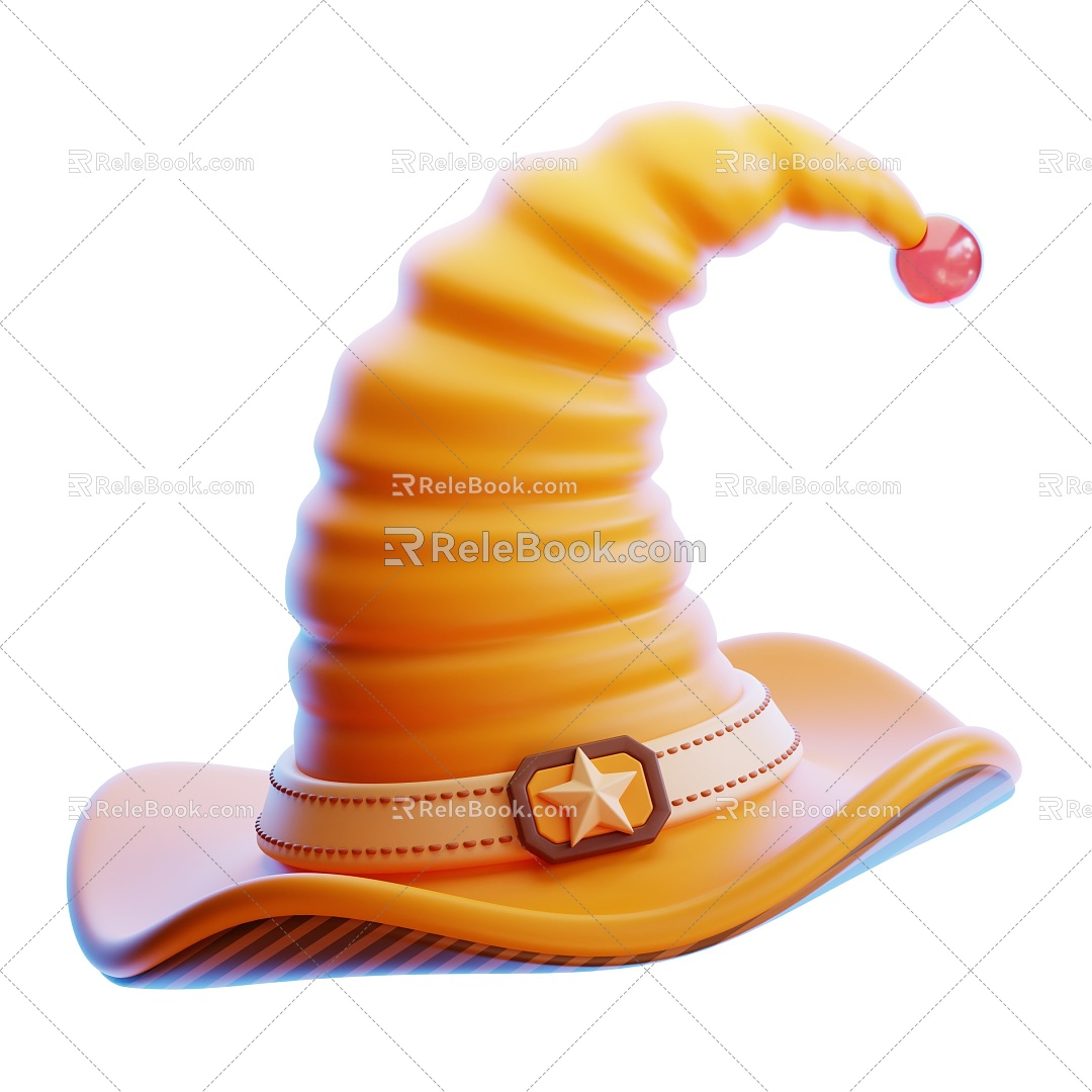 Magic hat fantasy sketch toy hand cartoon props three-dimensional icon 3d model