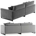 Modern Gray Two-Seater Sofa with Plush Pillows and Soft Throw Blanket 3d model