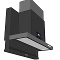 Modern Kitchen Range Hood With Black Stainless Steel Design And LED Lighting