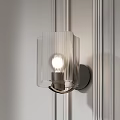 Modern Stylish Wall Lamp With Ribbed Glass Shade For Home Interior Lighting Design