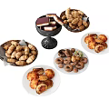 Fresh Assorted Delicious Pastries Display with Croissants Donuts and Sweet Treats