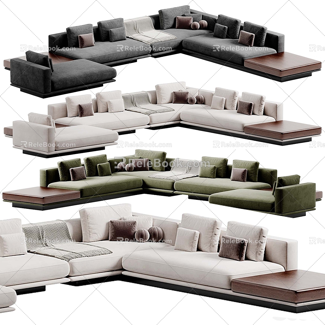 Multiplayer sofa minotti 3d model