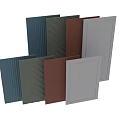 Various Colored Decorative Panels With Vertical Stripes Diagonal Patterns And Smooth Surfaces